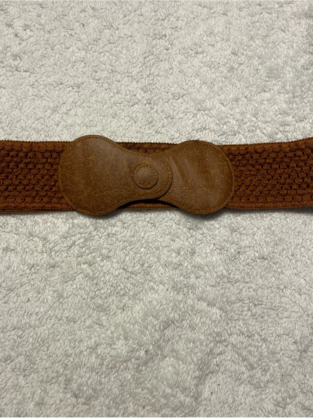 Vintage Elastic Waist Belt with Leather Snap Closure